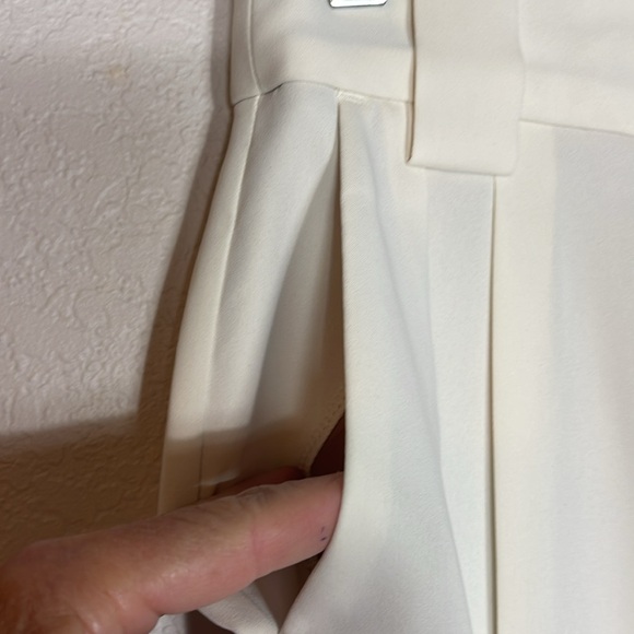 NWT Express White Wide Leg Trousers Cream Size 2R - Picture 7 of 11